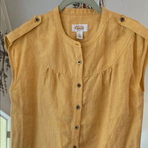 Talbots Beautiful Yellow Linen Dress